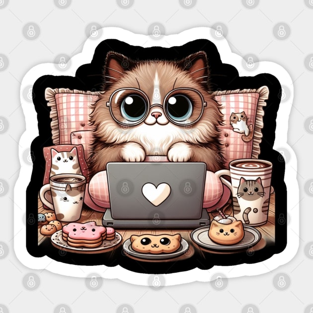 Meow-Mayhem: Adventures of a Hilarious Cute Cat Mom Sticker by Divineshopy